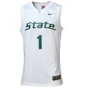 Nike Michigan State Spartans #1 White Replica Basketball Jersey