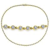 32.50 Carat D/VS1 Round Certified Diamond Necklace in 18ct Solid Yellow Gold