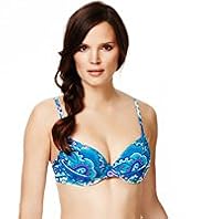 Paisley & Tile Print Push-Up Bikini Top