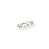 Women's 14k White Gold 2mm Traditional Wedding Band Ring, Size 5.5