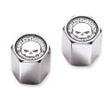 Valve Stem Cap, ABS Chrome-Plated with Skull Logo