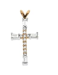 14K Gold Cross Pendant with Diamond