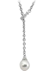 18K White Gold 15.00 mm Fine Baroque South Sea Cultured Pearl And Diamond Necklace