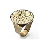 Elisabetta Ricciardi Handcrafted Cocktail Ring With White Opal Swarovski Crystals