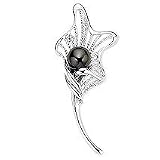 Genuine Black Cultured Pearl Pin