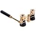 Adorama 3 x 25 Iolanta Opera Glass Binocular with Built-In Extendable Handle, BLack with Gold Trim