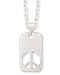 Matte Silver Metal Cutout Peace Dog Tag Necklace