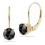 1.50 Cts Black Diamond Stud Earrings in 18K Yellow Gold