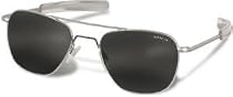 Randolph Aviator Sunglasses 52mm Matte Chrome , Grey Lens AF24611