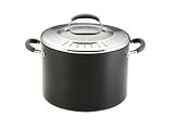 Circulon Elite Hard-Anodized Aluminum 10-Quart Nonstick Stockpot with Pouring Lid