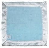 Swaddle Designs Fuzzy Baby Lovie w/ Cream Trim Pastel Blue