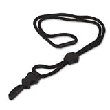Executive Braided Lanyard, Breakaway Clasp, Plastic Swivel Hook, Black