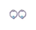 California Exotics Nipple Rings, Silver with Blue Crystal Bead