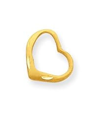 14k Gold Solid Diamond-cut Floating Heart Slide