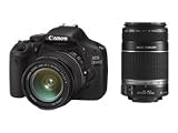 Canon EOS 550D SLR-Digitalkamera (18 Megapixel, LiveView) Double-Zoom Kit inkl. EF-S 18-55mm IS und EF-S 55-250mm IS Objektiv