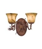 IMAGE OF Kalco 3042PD-1219 Ponderosa 2 Light Bath Vanity Light in Ponderosa with White Alabaster glass