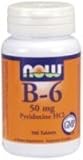Vitamin B-6 (Pyridoxine HCL) 50 mg 100 Tablets NOW Foods