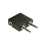 Airplane headphone socket adaptor 758.48 - Headphone Seat Adaptor - Airplane 3.5mm Stereo to dual Mono Earphone Connector Adaptor