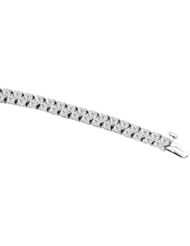 14K White-Gold Create Moissanite Bracelet by US Gems