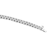 14k White Gold Created Moissanite Bracelet 2.5mm 5 5/8ct
