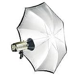 Umbrella, RUT White Satin w/Removable Black Cover 45