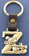 Mickey Mouse Letter Z Brass Key Chain