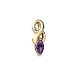 14K Yellow Gold Marquise Genuine Amethyst Pendant