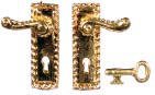 Dollhouse Miniature Fancy Brass French Door Knobs