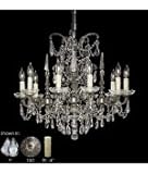 American Brass and Crystal CH9381-A-03G-ST Venetian 10 Light Single Tier Chandelier in French Gold Glossy with Clear Precision Pendalogue crystal