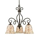 Quoizel MY5103ML Monterey Mosaic 24-Inch One Tier Chandelier With 3 Downlights with Pen Shell Mosaic Shade, Malaga Finish