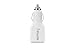 iFlash® USB 24W / 4.8A Dual-Port Car Charger - Simultaneous, full-speed charging (White)