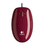 Logitech - LS1 Laser Mouse - Souris filaire - Suivi laser - Défilement horizontal et zoom - Revêtement caoutchouté souple - Cinnamon red