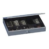 MMF Industries 2215CBTGY Locking Heavy-Duty Steel Extra-Wide Cash Box, Gray