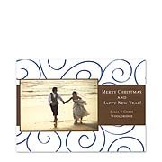 Blue Swirl Photo Card Holiday Digital Photo Cards