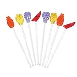 Bar Craft Novelty Cocktail Stirrers - Fruit Pattern, Pack of Eight, Display Boxed