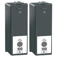2 Packs Lexmark 100XL lex #100 Lexmark 100xl Black Ink Cartridges Pro 205 301 405 505