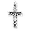 Sterling Silver INRI Crucifix Pendant with 20 Inch Sterling Silver Chain