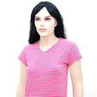 Vneck Pink stripes | Colours(Pink - White small stripes ) | Available in multiple size