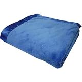 Elegant Baby 36 x 45 Bright Blue Microfiber Blanket with Satin Trim