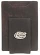 Brown Crazy Horse Leather Money Clip with Emblem