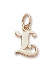 Rembrandt Charms, Letter L Charm in Solid Sterling Silver or Gold