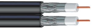 Siamese/Dual RG6 Coax Cable - 500 Ft - Standard Shield - Swept Tested to 3ghz - Black Siamese/Dual RG6 Coax Cable - 500 Ft - Standard Shield - Swept Tested to 3ghz - Black