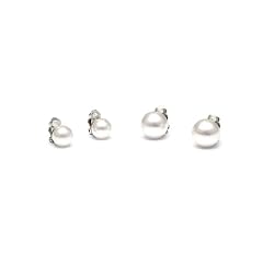 K�nstliche Perlen Ohrstecker Ohrclip 2 Paare - Wei�e Perle
