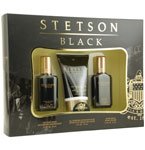 STETSON BLACK by Coty Gift Set for MEN: SET-COLOGNE SPRAY 1.5 OZ & AFTERSHAVE 1.5 OZ & ALL PURPOSE LOTION WITH ALOE 4 OZ