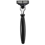 The Art of Shaving Black and Nickel Plated Shaving Razor Handle