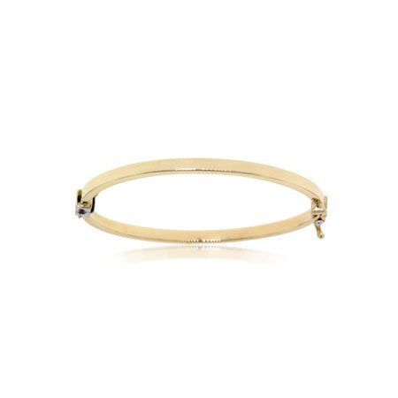 Solid 14KT Yellow Gold Bangle Bracelet - Square Tube