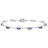 14k White Gold Tanzanite and Diamond Bracelet 3.43 TCW