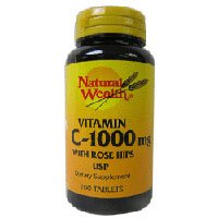 Vitamin C 1000 Mg Tablets  Rose Hips, By Natural