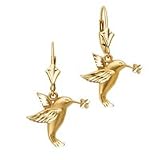 14kt. Gold, Hummingbird Dangle Earrings