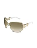 Gucci Signature Bow Oversize Round Metal Sunglasses light gold brown shaded grey by Gucci